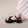 Summer Women Gladiator Sandals Fashion Platform Cross-toe Buckle Sandals Comfortable Casual Women's Luxury Sandales