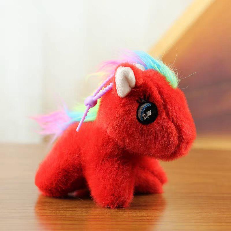 Cute Cute Colorful Pony Pendant Plush Toy Doll Carton Book Bag Pendant Keychain Rag Doll