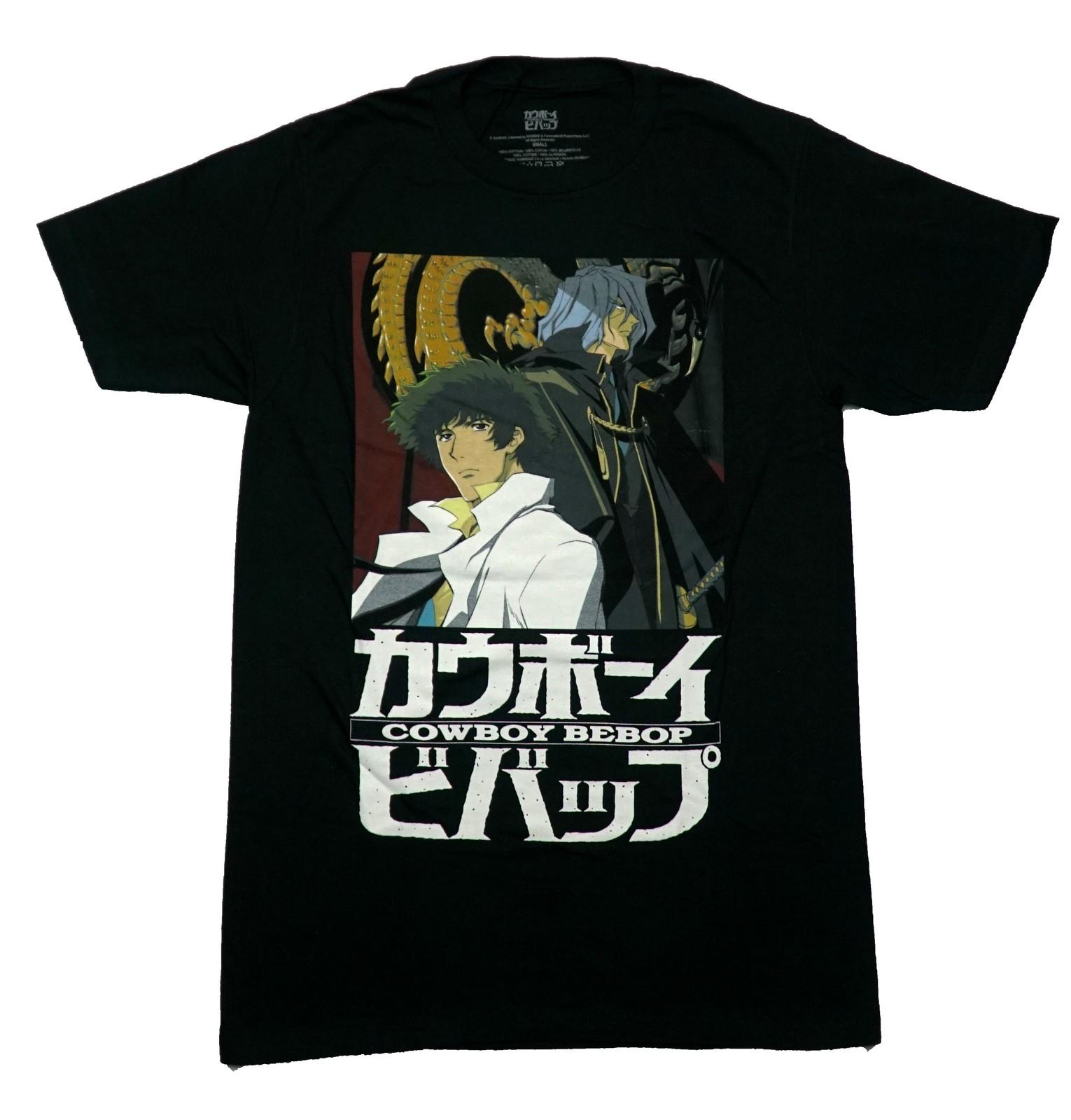 Cowboy Bebop New Adult T-Shirt - Spike and Vicious Over Kanji Name S разноцветный