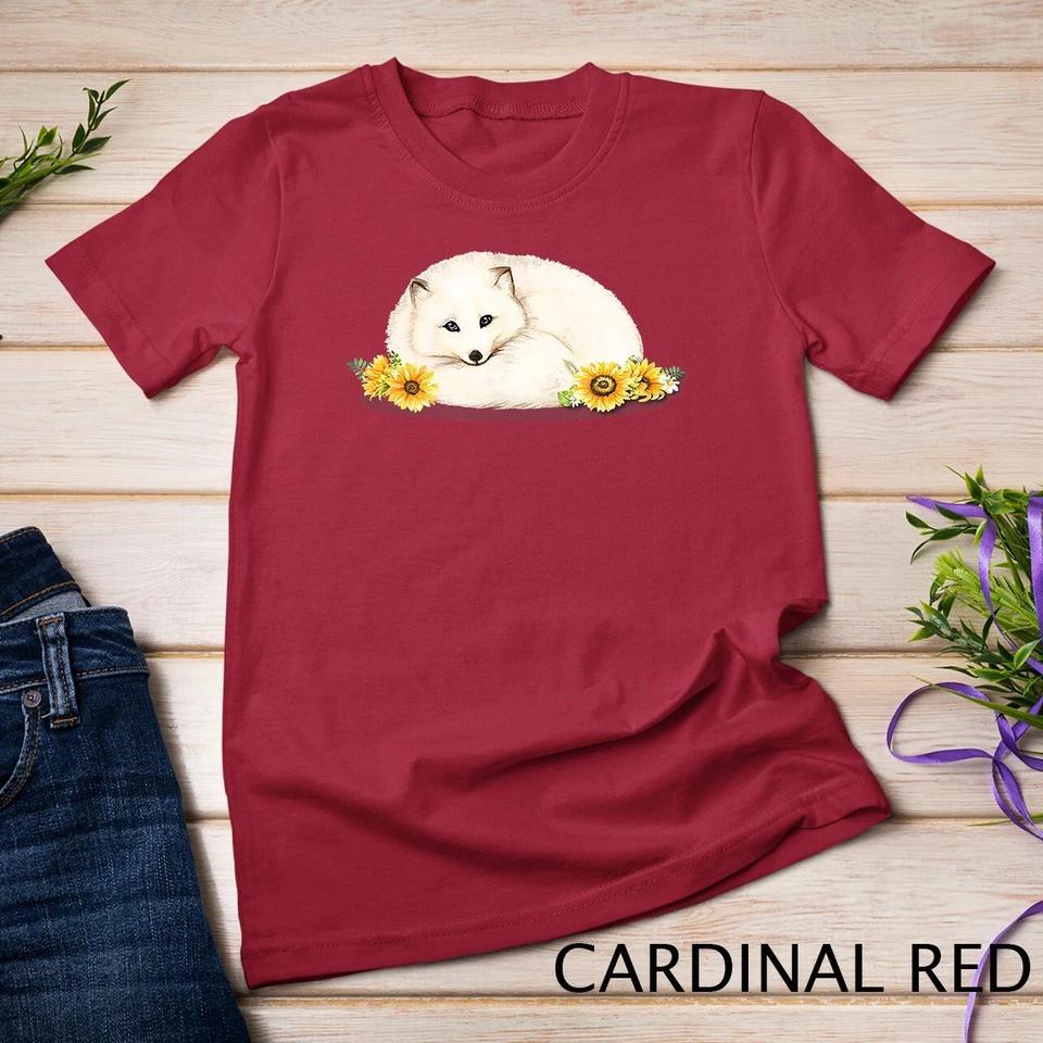 Arctic Fox Flower T-Shirt Unisex T-shirt 3 4XL