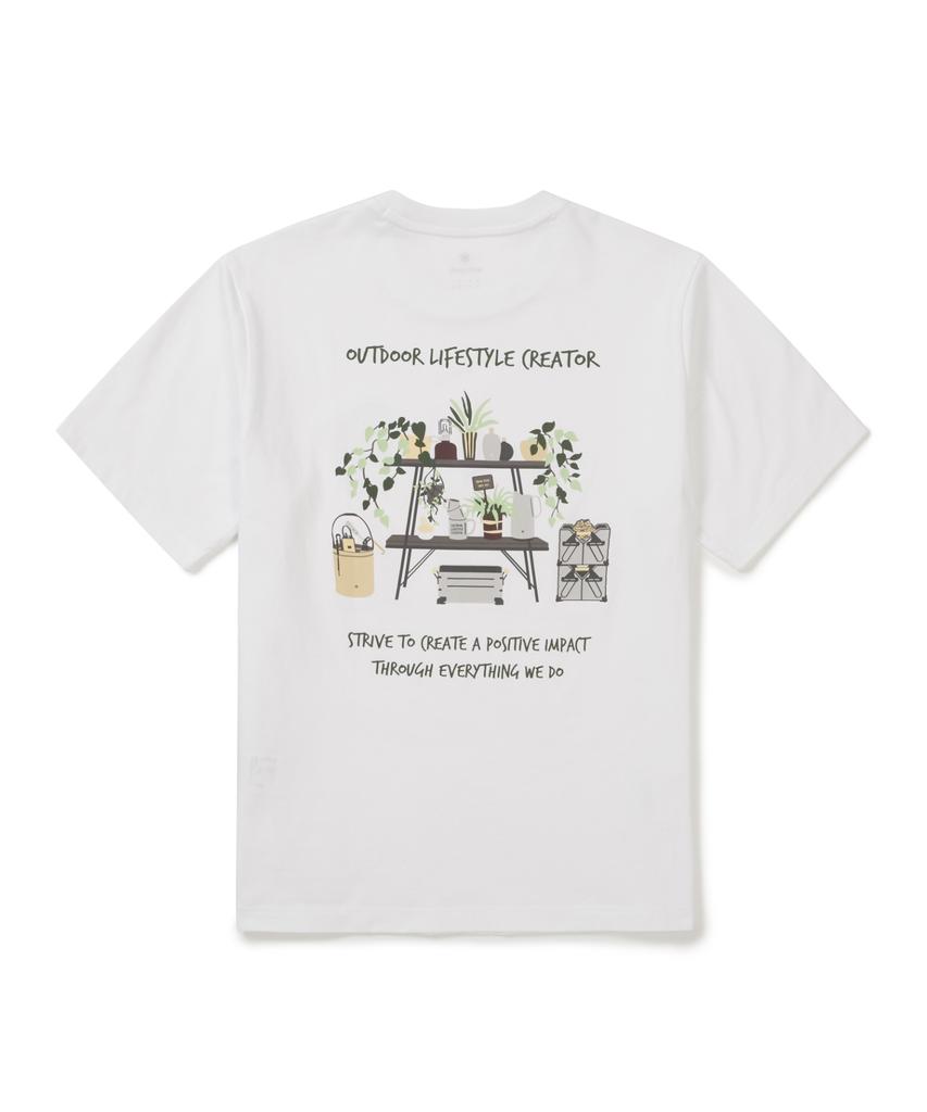SNOWPEAK APPAREL Cotton Botanic Graphic Short Sleeve T-Shirt (S26Mufts60) White
