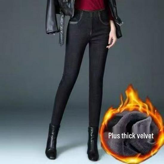 Fleece-Lined High-Waisted Skinny Jeans for Women - 2025 Elastic Slim-Fit Pencil Pants