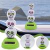Solar Dancing Toys Swinging 3 Skull Head Car Figurines Weather-resistant Car Interior Accessories Table Ornament For Indoor
