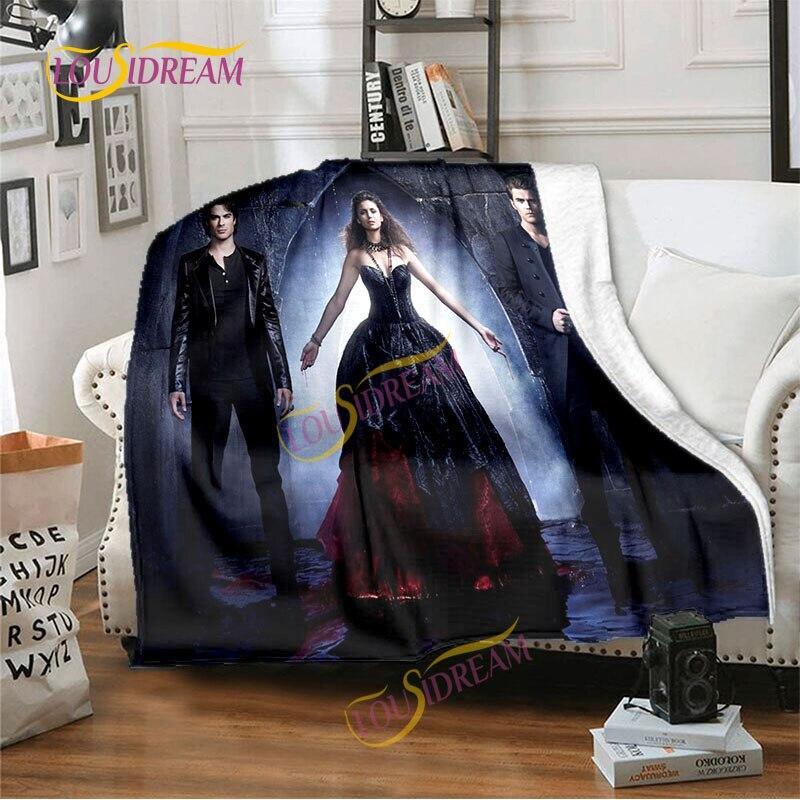 The Vampire Diaries-Decke, 3D-Druck, Flanelldecke, Bürodecke für Mittagspause, Sofabettdecke, Steppdecke, Picknickdecke