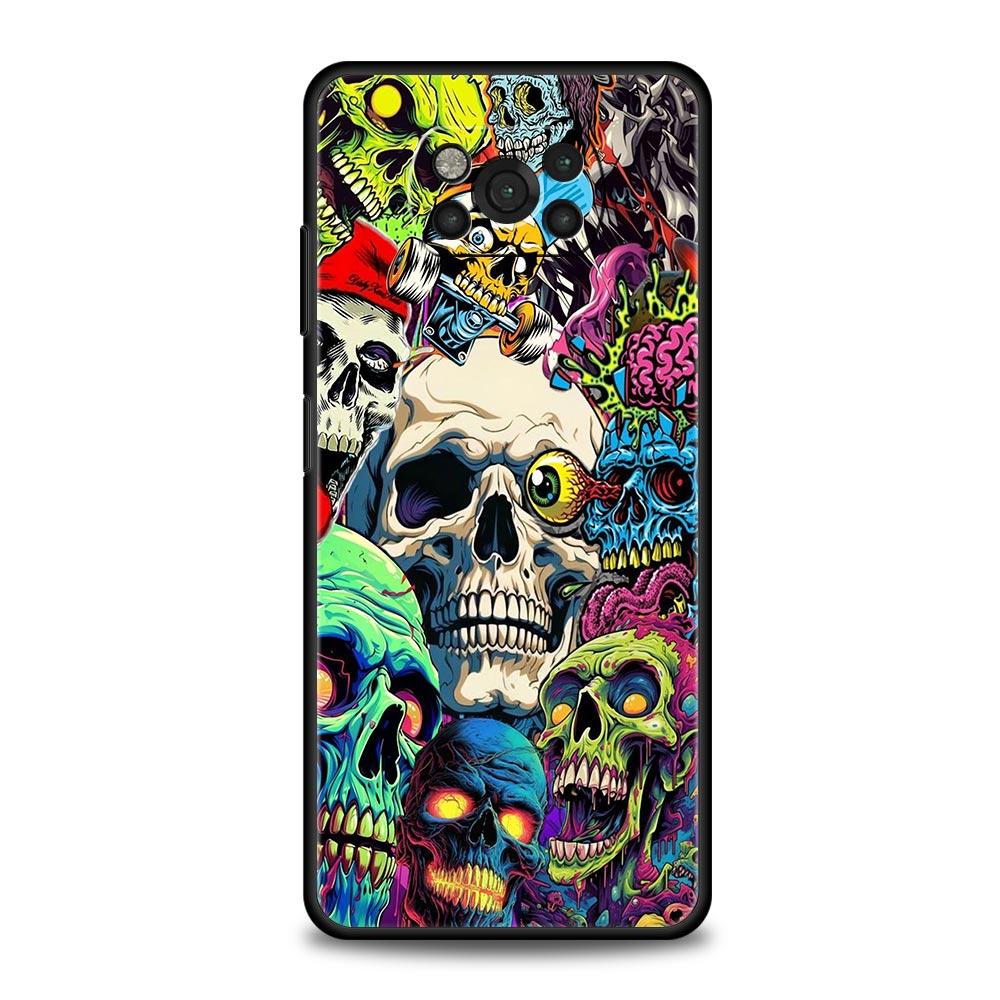 Skeleton Skull Phone Case Cover  for Xiaomi Poco F7 Ultra F6 F5 F4 F3 X6 X5 X4 X3 NFC C51 C55 M4 GT 5G Soft TPU Shell Fundas Bag