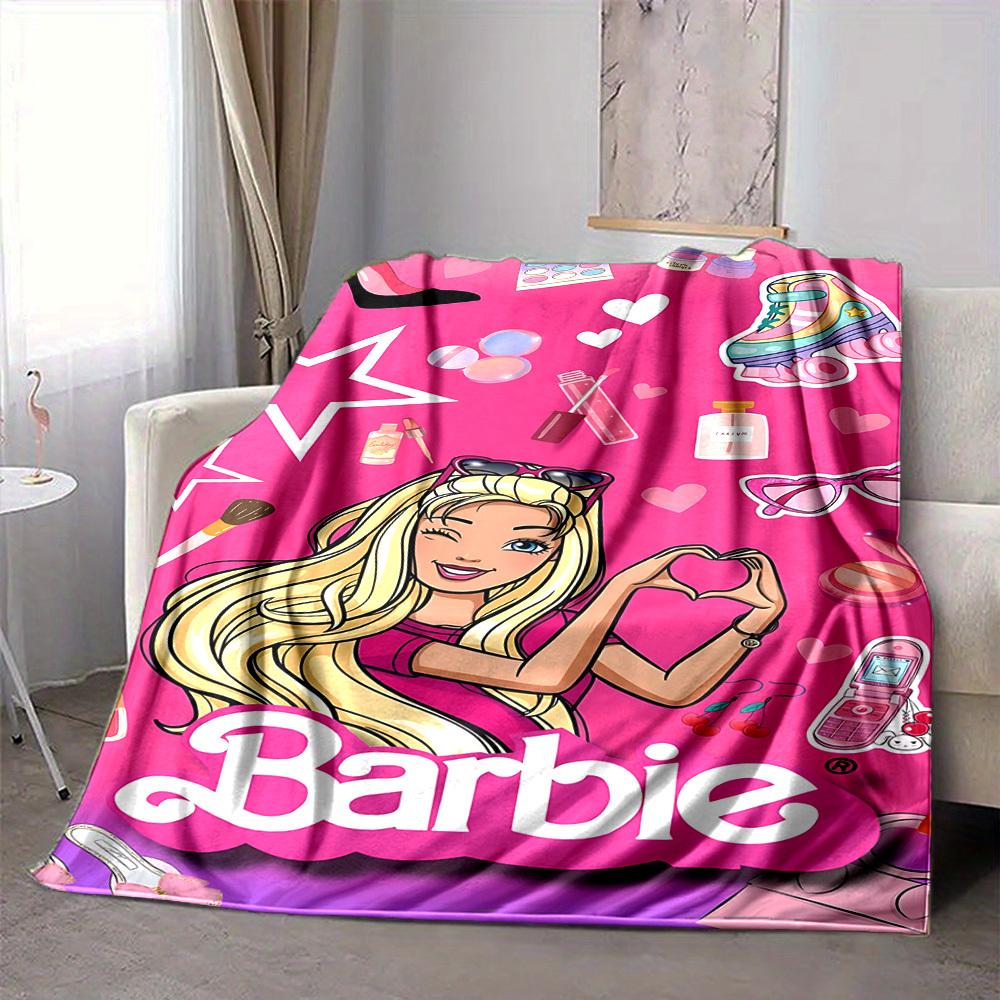 1 pezzo Coperta Plaid in Flanella Barbie Morbida, Calda e Accogliente per Divano, Letto, Ufficio e Viaggio Versatile per Tutte le Stagioni Regalo, Regalo di Natale