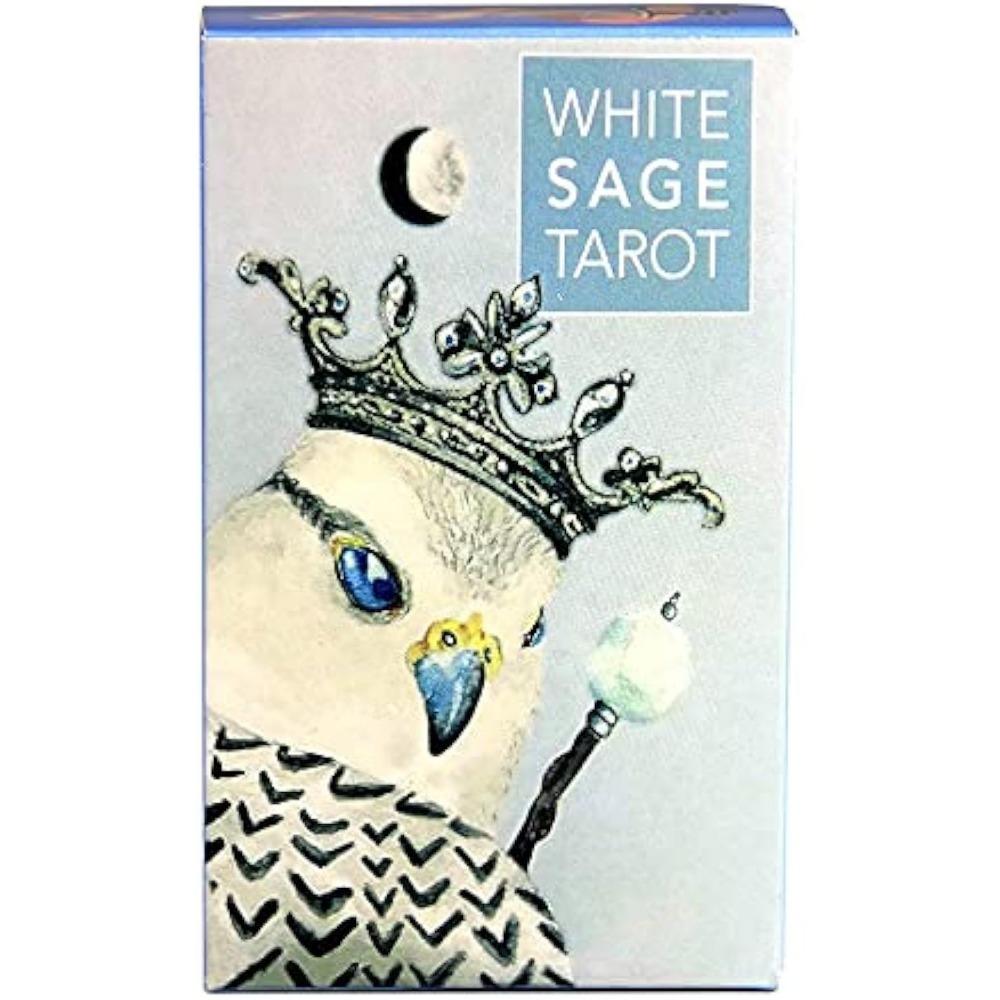 10.3*6cm White Sage Tarot Deck, A Pocket-Sized 78-Card Deck Featuring Charming Animal Art & Nature-Inspired Minimalist Design