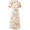 Sancai 2026 Summer Plus Size Chinese Style Floral Print Dress