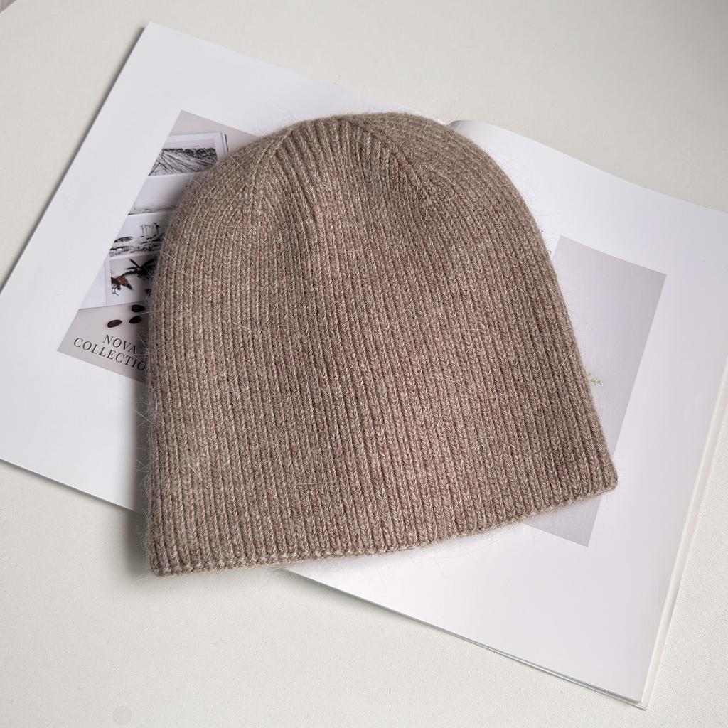 Winter Hats Woman Men Rabbit Fur Knitted Beanie Solid Color Keep Warm Korean Style Casual Baggy Cap Soft Fur Lined New