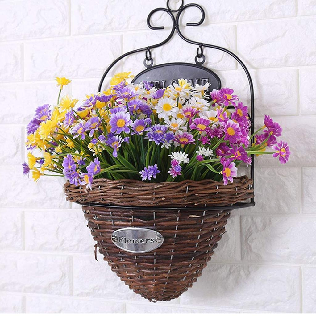 12 Mazzi di Fiori Margherita Artificiali 7 Colori Fiori Finti per Decorazione Esterna e Interna Fiori Artificiali in Vaso