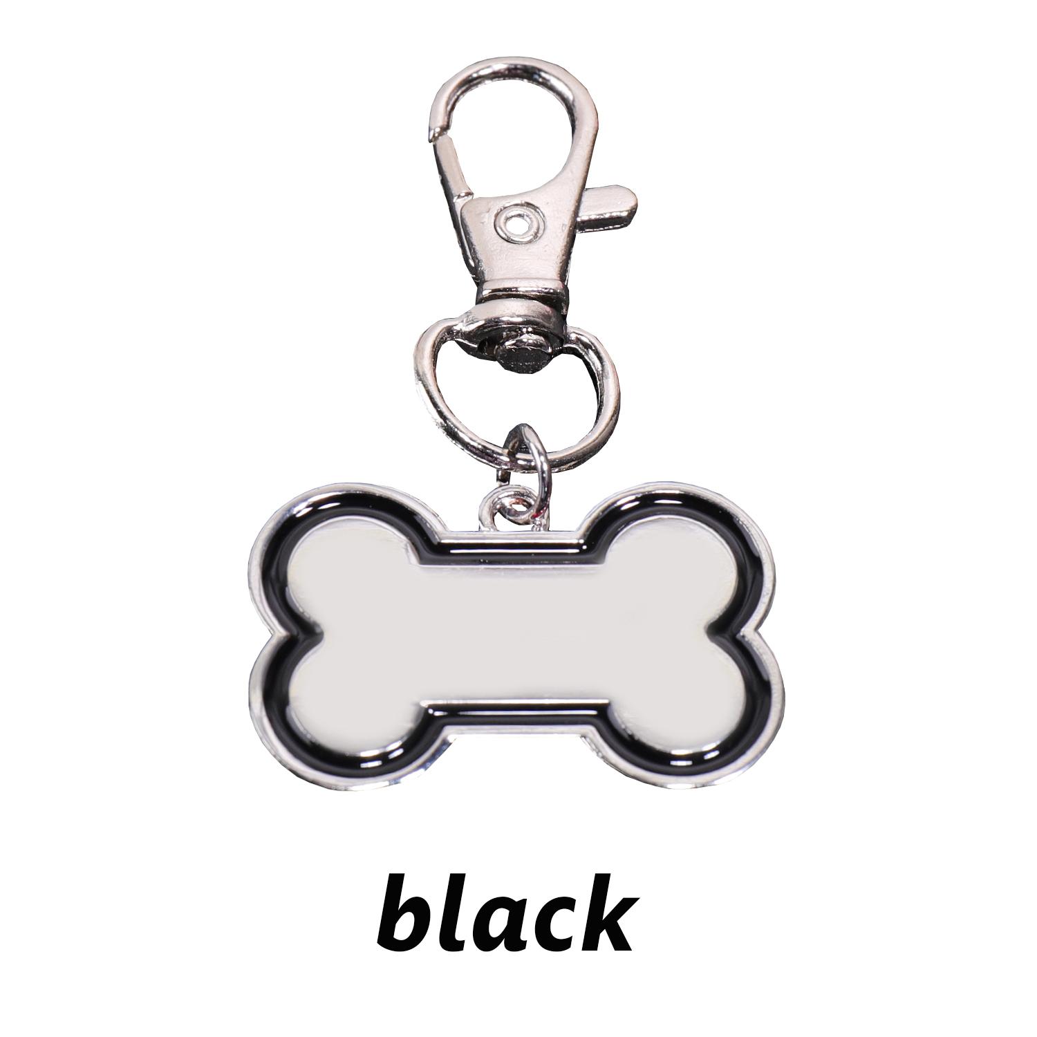 Personalized Custom Name Dog Tag Bone Shape Laser Engraving Text Pets Tag Anti-lost Pendant Number Customized Text Dog Tags чёрный