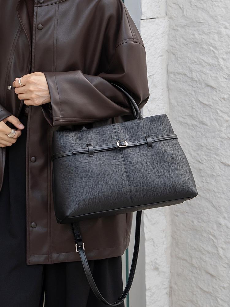 Genuine Leather Women's Tote Bag 2026 - Versatile, Large Capacity, Commuter Handbag