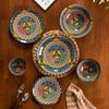 Bohemian Retro Dinnerware Set Salad Bowl Cutlery Ethnic Style Tableware for Home