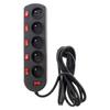 Multiprise - inotech - bloc 5 prises - 16a - noir - 6 interrupteurs