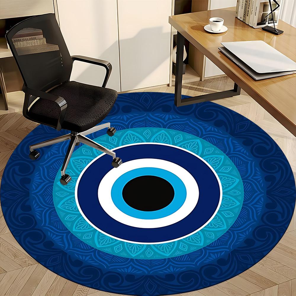 1 Stück Blaue Nazar-Dekoration Stuhlteppich für das Büro, Weiche bequeme Matte für Büro, Wohnzimmer, Schlafzimmer, Maschinenwaschbarer Teppich yy251112098