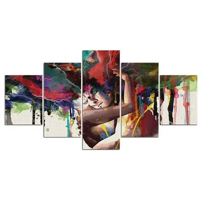 5Pcs Abstract Couple Love Kiss Decor Pictures Paintings Wall Poster No Framed Art Modern 5 Pieces Canvas Home Decor