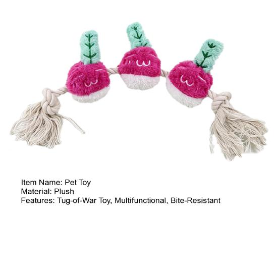 Jouet corde à tirer pour chien, balle en peluche couinante, jouet à mâcher pour chien, guirlande de carottes, jouet interactif pour chiens, nettoyage des dents, divertissement