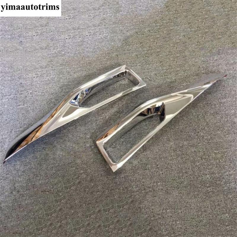 2PCS ABS Chrome Car Front Bumper Fog Foglight Light Lamp Frame Decor Cover Trim For Nissan Leaf 2018 - 2024 Accessories Exterior