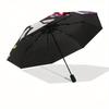 Hello Kitty,Plaid Pattern Automatic Folding Umbrella-Simple 8-Rib Design, Bright Cartoon Pattern, Durable Iron Frame, Suitable For Travel, O