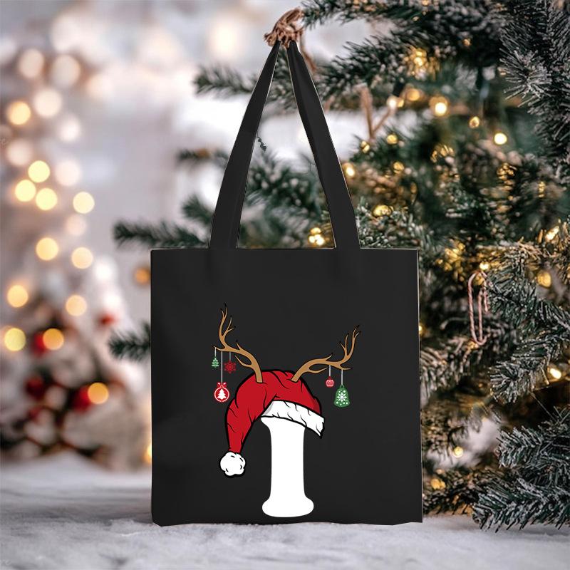 Christmas Letter Print Messenger Bag Student Casual Canvas Bag New
