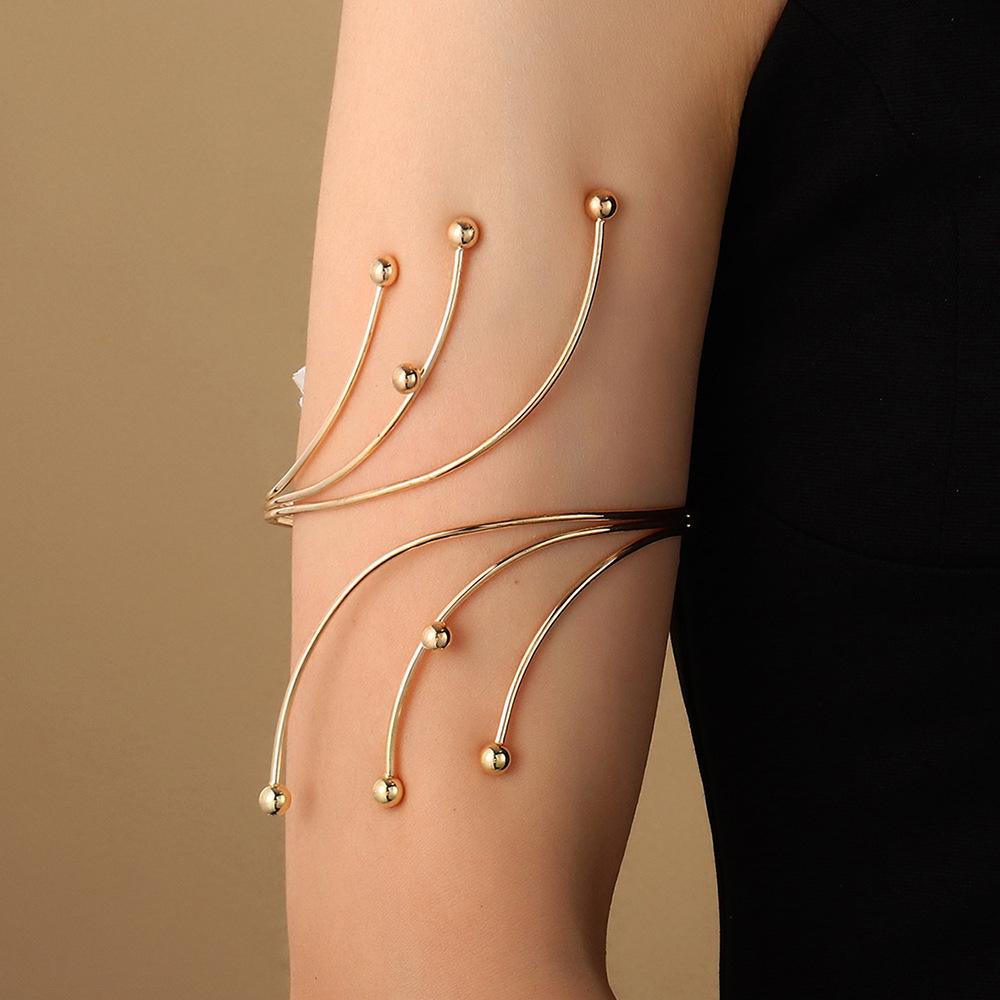 Minimalist Double-Layer Hollow Armlet: European & American Style, Exaggerated & Fashionable High-End Bracelet