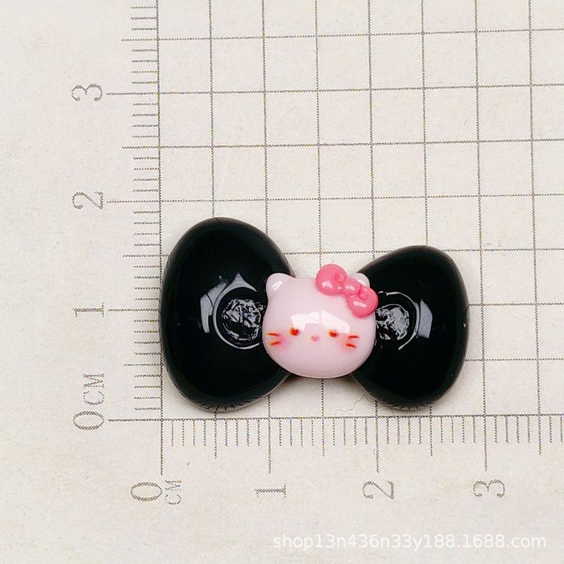 10Pcs New Cute Cartoon Animal Bright Resin Cat Bow Series Scrapbook Diy Bow Decor Accessories Crafts A133
