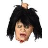 Halloween Horror Latex Head With Curly Hair For Haunted House Decor And Pranks