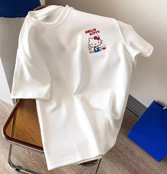 

2026 New Fashion RoundNeck ShortSleeve TShirt Spring Summer Hello Kitty Women TShirt Unisex Trendy Top S