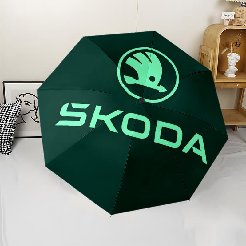 Skoda (5) Regenschirm stabiles Gestell geeignet für Outdoor-Aktivitäten Strandreisen ideales Geschenk für alle Jahreszeiten Three-fold umbrella