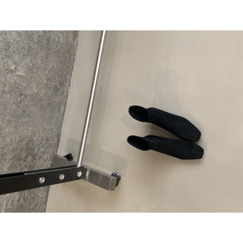 2025 New Round Head Thick High Heel Low Tube Suede Thin Knight Fashion Women's Pile Martin Boots