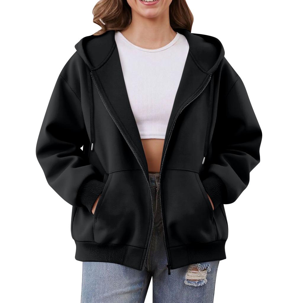 Women's Off Shoulder Zipper Hoodie Sweatshirt  Fashion Clothing Casual Jacket