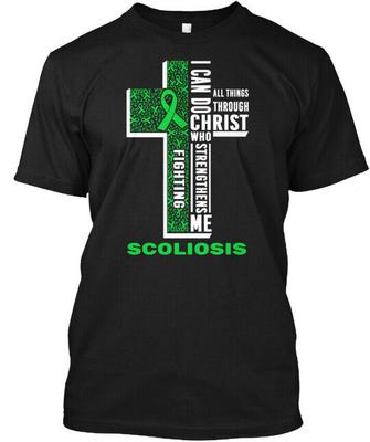 T-shirt 'Fight Strengthens Scoliosis Awareness' Made in USA Taglie dalla S alla 5XL