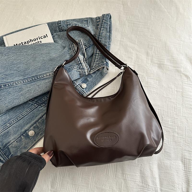 2025 New Winter Trendy Soft Leather Korean Version Large Capacity Chain Underarm Tote Bag Women's Bag Shoulder Messenger Bag