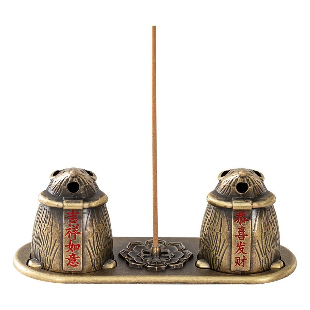 New Chinese Style Incense Burner Zinc Alloy Good Symbolism Indoor Aromatherapy Vertical Accessories Incense Holder Gifts