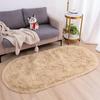 Long Plush Oval Area Rug Super Soft Fluffy Bedroom Bedside Rug Kids Room Nursery Dorm Floor Mat Home Decor