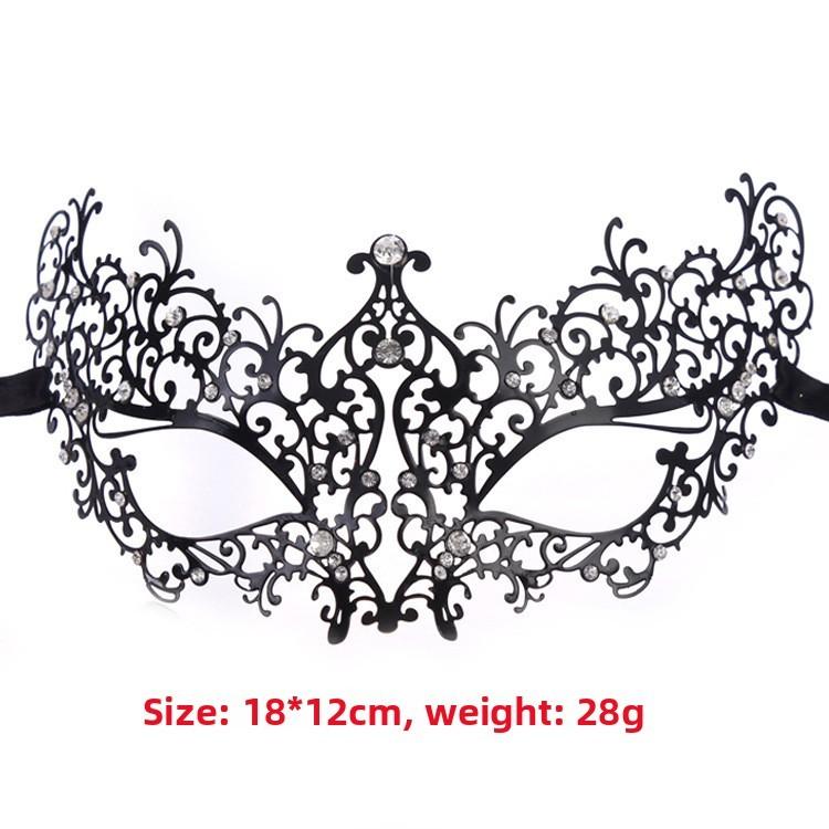 Metal Mask For Adults With Water Drill Decoration For Halloween And Cosplay Parties