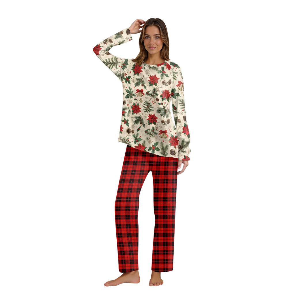 Christmas Prints Family Matching Long Sleeve Tops+Pants Set Family Matching Sets