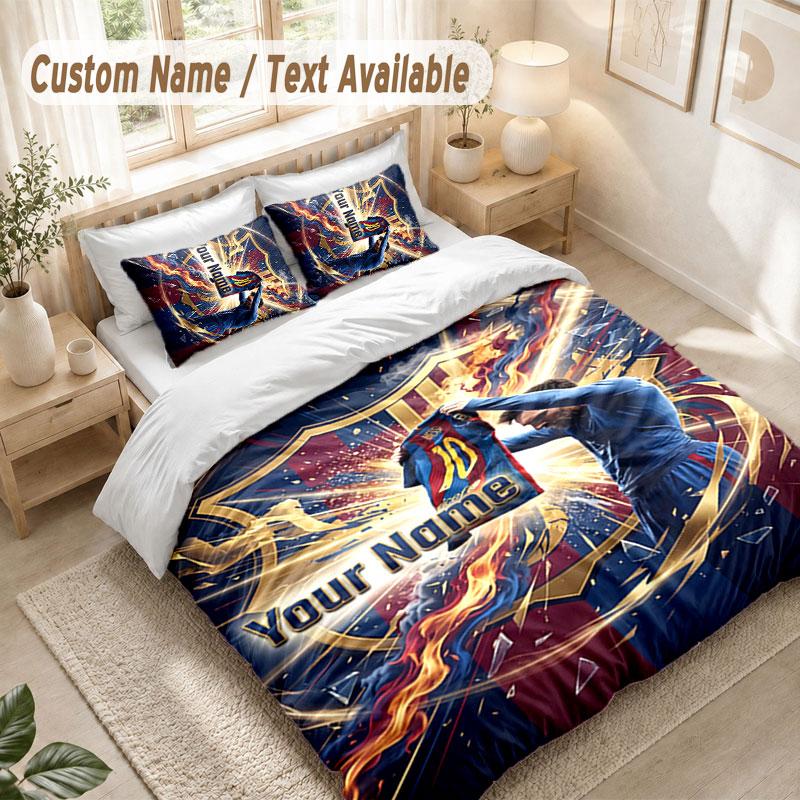 Custom Name Bedding Set 3 PiecesLionel Messi Print Duvet Cover + 2 Pillowcases Soft Bed Decor