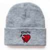 European and American Male and Female Cartoon Characters Chuck Embroidered Knitted Hat, Warm Pullover Beanie, Outdoor Sports Cycling Cold Weather Hat