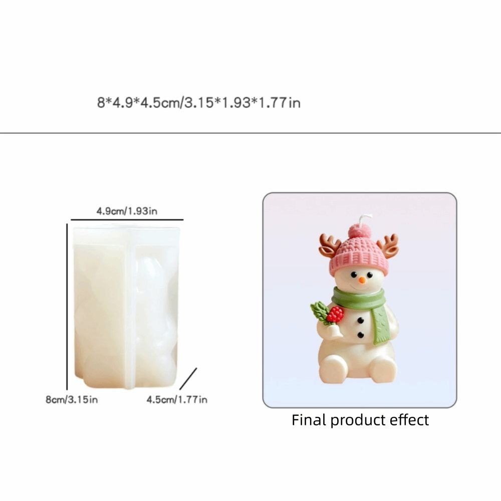 Flexible Chocolate Mold 3D Christmas Snowman Baking Mold Cute Candle Silicone Mold  DIY Making
