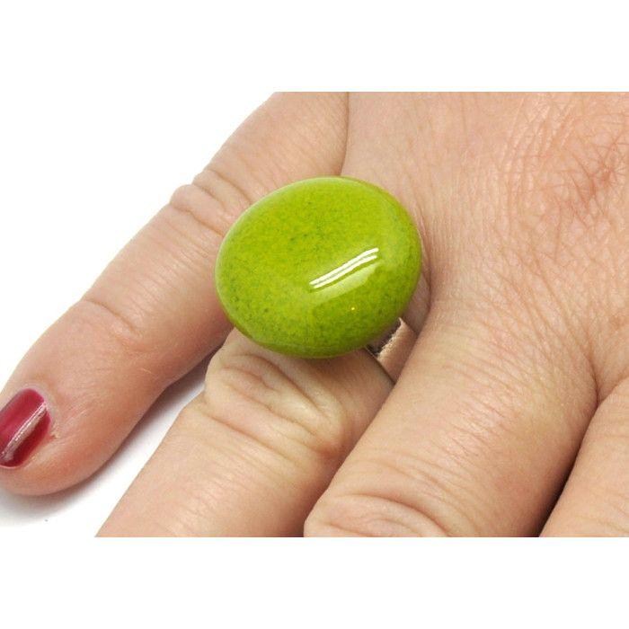 Bague céramique petit modèle Vert pomme