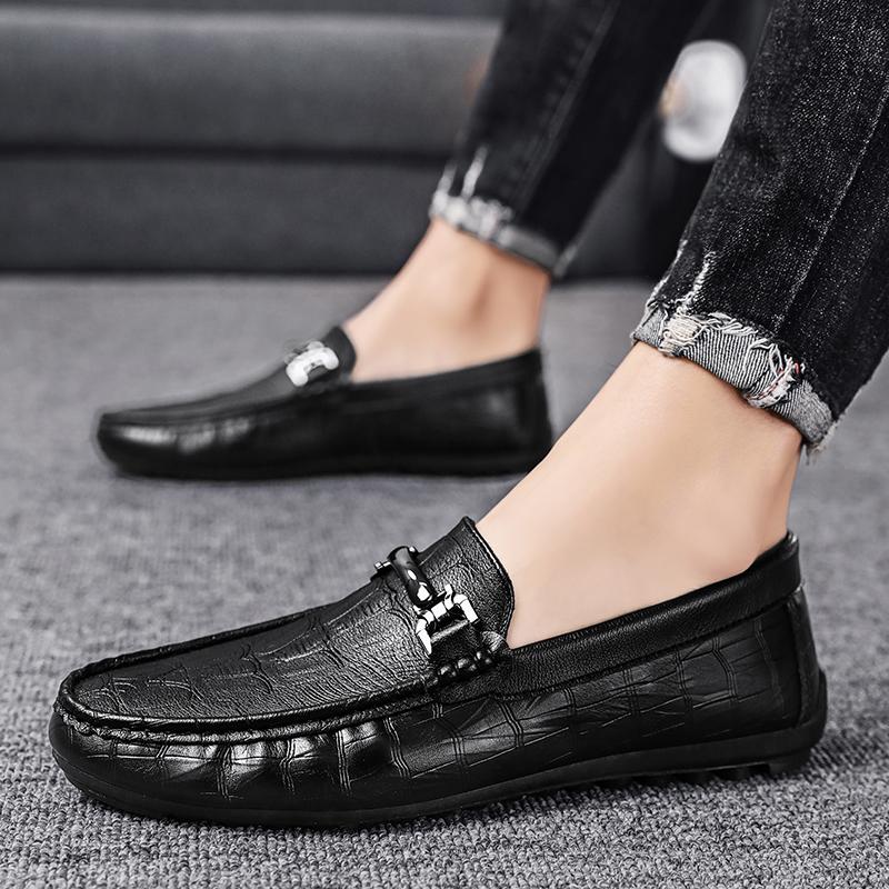 Spring and Autumn Men's Casual Shoes Wedding Dress Luxury Brand Shoes Men's Leather Non Slip Super Light Men's Shoes Black Shoes