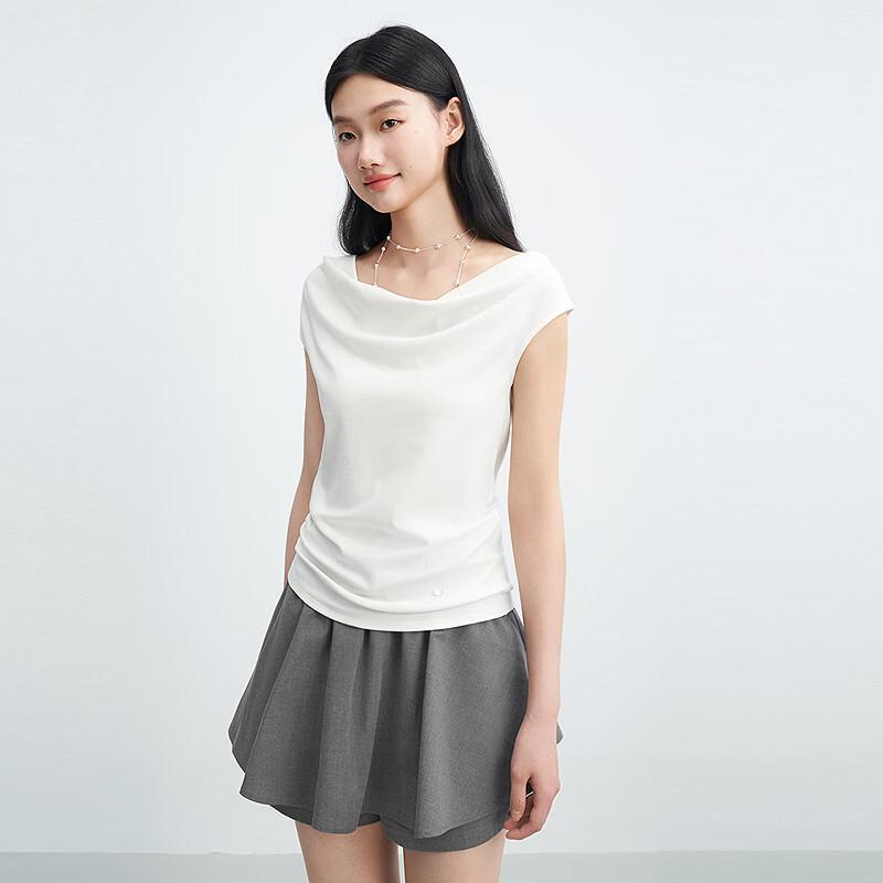 Ledin Antibacterial Slim Fit Draped Neck T-Shirt