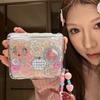 For Samsung Z Flip 7 6 5 Case Cute 3d Flower Flip Phone Case for Xiaomi Mix Flip Cases Transparent Cover with Kawaii Wrist Chain