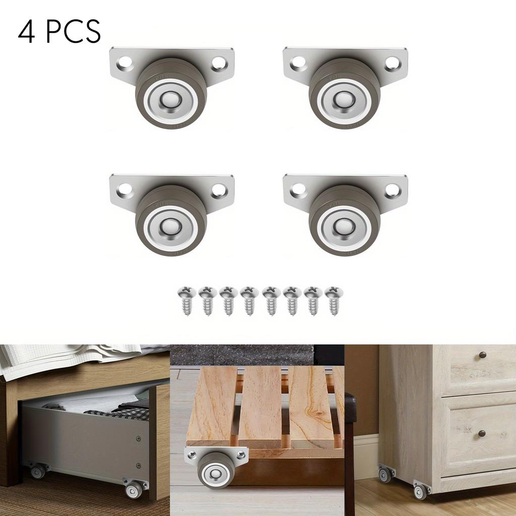 4/12Pcs Furniture Small Side Mount Caster Wheels Universal Side Mounted Wheels Casters Silent Caster Wheels for Furniture Moving