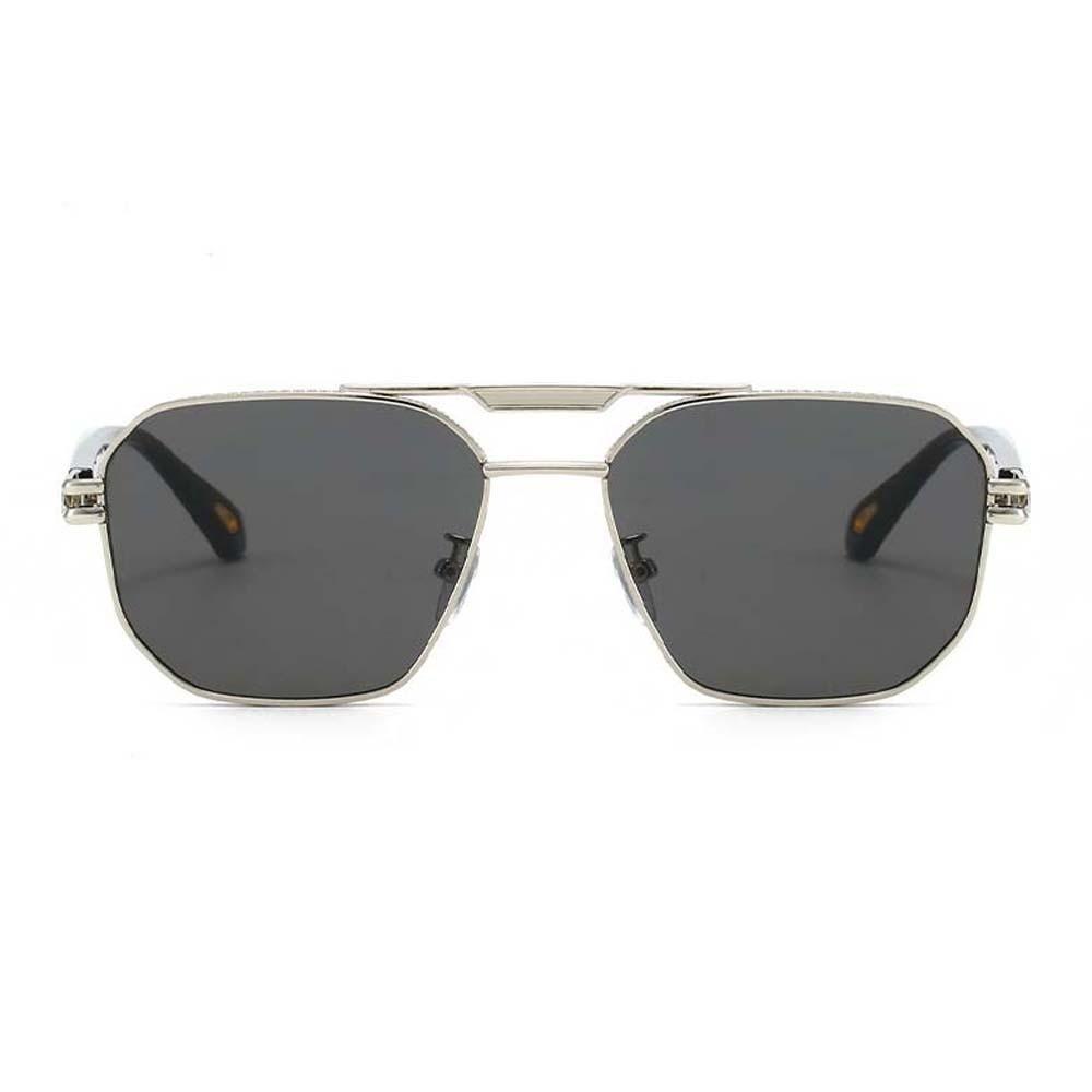 Retro Double Bar Sunnies Square Frame Anti-UV Glasses Unisex Polarizing Lens Sunglasses  Outdoor