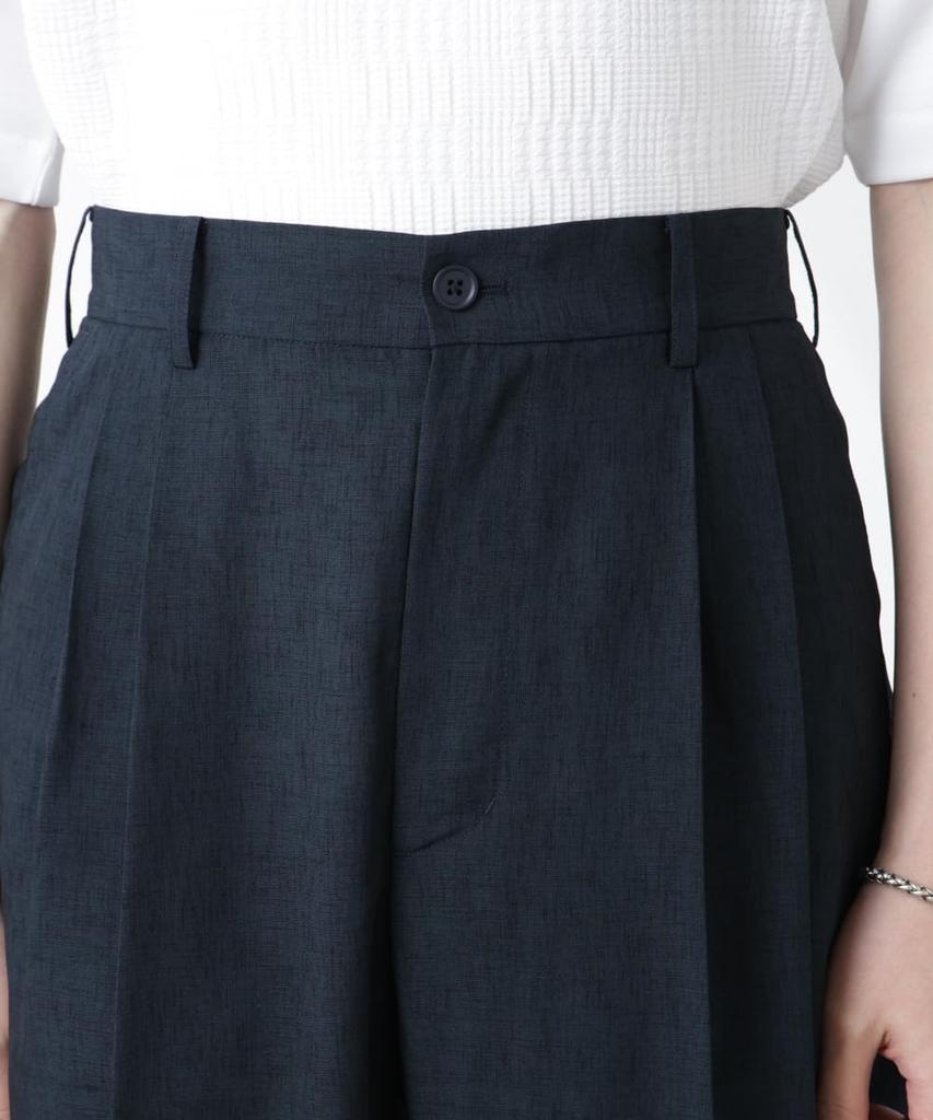 Nano Universe Tech Linen Relaxed Tuck Tapered Pants, Men's, Size M, 023, Charcoal, 672-5127217