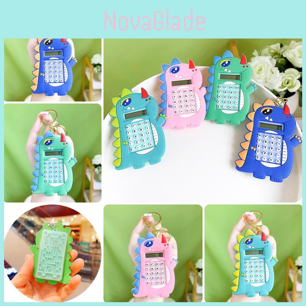 Cute Dinosaur Calculator Keychain Creative Children's Toy Pendant Gift