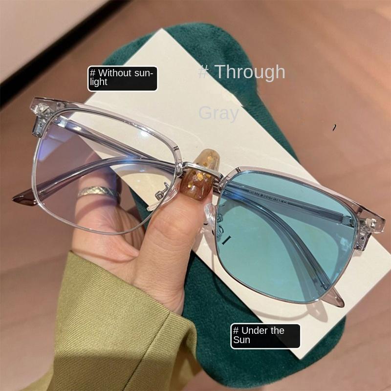3PCS Ladies Fashion Photochromic Myopia Glasses Men Outdoor Color Changing Nearsighted Eyewear Vintage Minus Diopter Eyeglasses