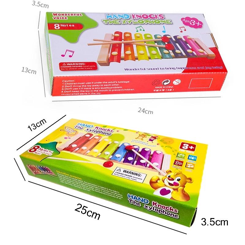Toy Xylophone Montessori Educational Toy Wooden Eight-Notes Frame Style Xylophone Children Kids Baby Musical Funny Toy